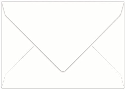 Wedding White Envelopes - A7 Gmund Cotton 5 1/4 x 7 1/4 Euro Flap 74T, 25 pack