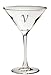 Culver Inc., Monogram V 2 Piece Martini Glass Set