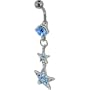 Belly Navel Ring Dangling Night Stars Blue Crystal Color Belly Navel Ring Body Jewelry