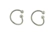 Twisted Stainless Steel Lip Labrets - 3mm Ball Ends - 10mm Diameter - Sold as a Pair