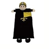 Product details for NFL New Orleans Saints Sleeping Bag With Plush Mascot 6'