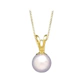 14K Yellow Gold Cultured Pearl Fashion Pendant with Chain