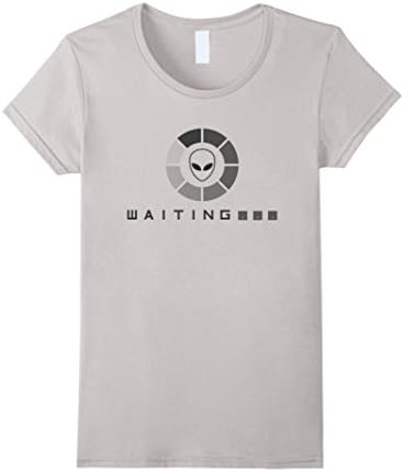 Women's Waiting for Aliens Loading Computer Icon - Relax, Darks Large Silver
