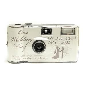 10 Pack Personalized Silver Dancing Wedding Cameras - Matching Table Cards Included - 27... by