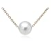 14k Yellow Gold 8mm Freshwater Cultured Single Pearl Pendant, 18"