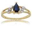 Sapphire & Diamond Ring in Yellow Gold - Pear Shape & Simple
