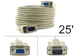 DB9 Male to DB9 Female Extension Cable: 25 ft - by Abacus24-7
