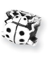 High Polished Ladybug Charm in Silver for 3mm Charm Bracelets