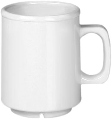 (Pack of 12) 8 oz. Multi Color Melamine Mug Break-Resistant *NSF Approved* (White)