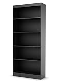 South Shore Axess Collection 5-Shelf Bookcase, Black