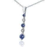 10KWhiteGoldTanzaniteandDiamondJourneyPendant(1/2cttw)