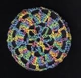 Rainbow Multi Floral Crocheted Hair Bun Cover- MEDIUM