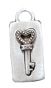 Heart Key Lock Friendship Love Silver Tone Pewter Pendant