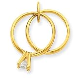 14k Large Wedding Rings CZ Charm - Measures 22.9x19.7mm