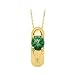 14K Yellow Gold Children's Imitation Emerald Ring Pendant with Chain