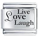 Clearly Charming Live Love Laugh Laser Etched Italian Charm
