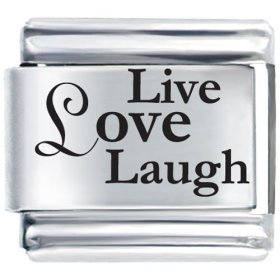 Clearly Charming Live Love Laugh Laser Etched Italian Charm