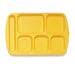 Food Service Rectangular Compartment Lunch Tray, 6 Compartment, Left-Handed, Bright Yellow