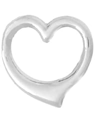 14k White Gold Necklace Charm Pendant, 3d Floating Heart Solid