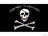 Pirate "Commitment to Excellence" Flag - 3 foot by 5 foot Polyester (NEW)
