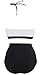 LA PLAGE Women's Colorful High Waist Padded Bathing Suit Size US Large White