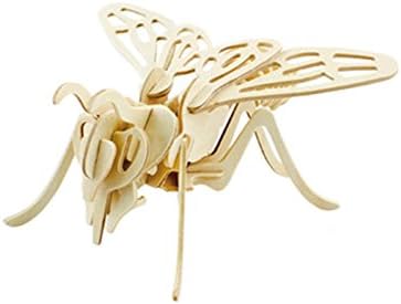 Jerold High Quality Imaginative DIY Bee Model Wooden Puzzle Kit for Children Beige