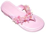 Toddler Girls Pink Dangling Sequin Beaded Sandals