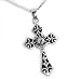 Genuine Blue Topaz Sterling Silver Cross Pendant with 18 Chain Necklace
