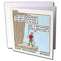 Rich Diesslins Funny KNOTS Scouting Cartoons - Know Your Knots - Greeting Cards-12 Greeting Cards with envelopes