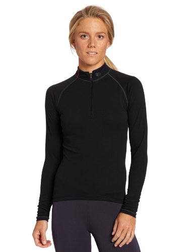 Pearl iZUMi Women's Transfer Zip Neck Long Sleeve Baselayer,Black,Medium On Sale