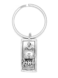 Clayvision Cat with Fishbone Pendant Key Chain