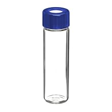 I-Chem S136-0040 Borosilicate Glass 40mL 100 Series Clear Vial, with 0.125" Septum, Unprocessed (Case of 72)