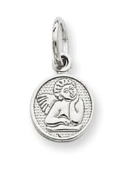 14 Karat White Gold Small Angel Charm