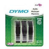 DYMO Embossing Tape - Glossy vinyl labels - black - Roll (3/8 in x 9.8 ft) - 3 Rolls