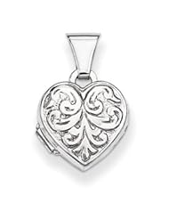 Genuine IceCarats Designer Jewelry Gift Sterling Silver Scrolled Front & Back Heart Locket