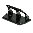 30-Sheet Three-Hole Punch, Padded Handle, 9/32" Holes, Black