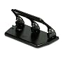 30-Sheet Three-Hole Punch, Padded Handle, 9/32" Holes, Black