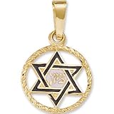 14k Yellow Gold Star of David Pendant
