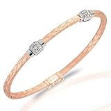 18Kt Handwoven Mesh Diamond Bangle Bracelet