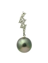 Belle Diamond 18K Tahitian Black Pearl Pendant Enhancer