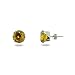Eve's Addiction Sterling Silver Brilliant Cut 8mm Citrine CZ Stud Earrings