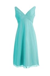 V-neck Empire   Waistline Chiffon Knee Length Short Lace Bridesmaid Dress/Party Dress 