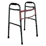 Two-Button Release Aluminum Folding Walker Black