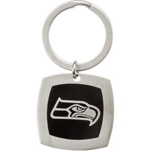 24607 Stainless Steel 35Mm X 35Mm Polished Seattle Seahawks Logo Keychain