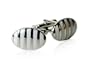 Oval White Enamel & Silver Cufflinks with Gift Box