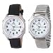 Atomic Talking Time and Date Alarm Watch W/Silver Expansion Band