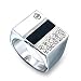 Bague homme Chevalière Ethan couleur argent - Oxyde de zirconium