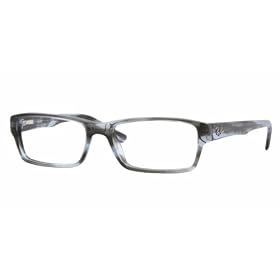 Ray Ban RX5169 2358 Eyeglasses Striped Gray-Green On Azure Tr Frame Size 52-16-135
