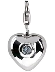 SilveRado (tm) VR004L-BT2 Verado Sterling Silver Heart Blue Topaz DEC Pandora Compatible Bead / Charm