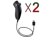 2x Black Nunchuk / Nunchuck for Nintendo Wii Motion Plus